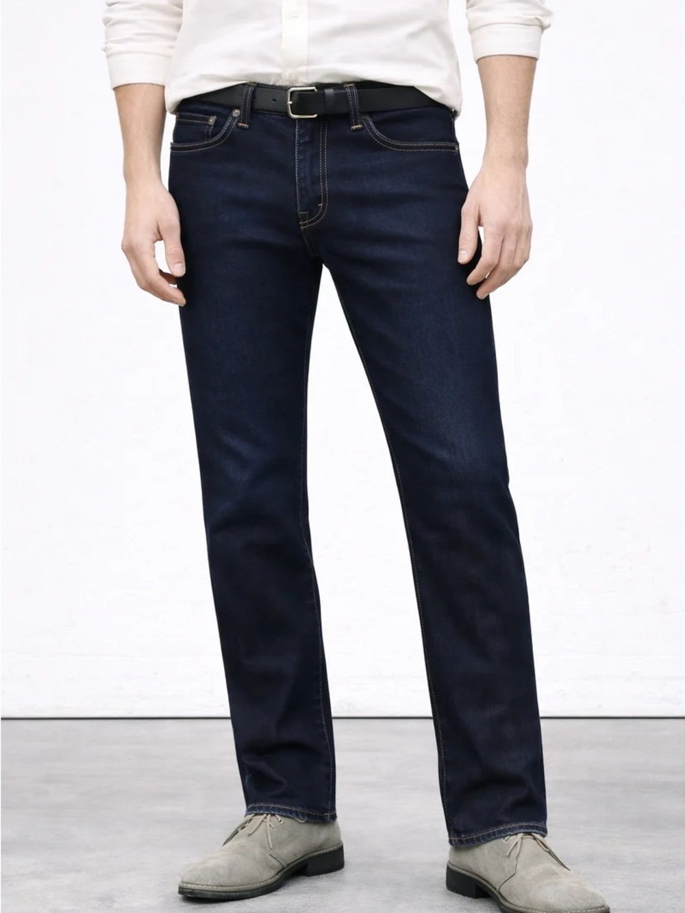 Men's Dark Straight-Leg Jeans